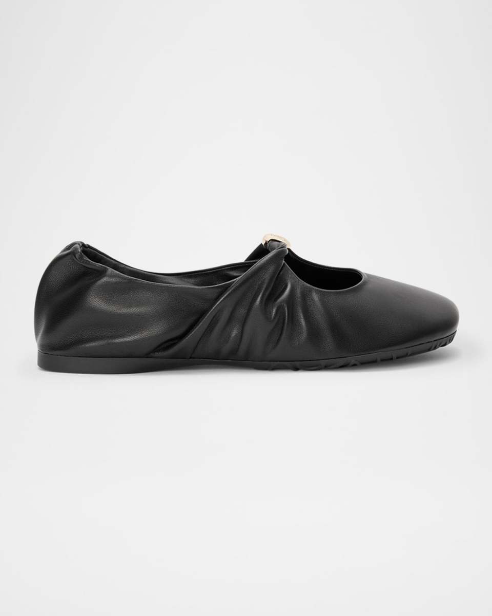 Pebble Soft Leather Ballerina Flats